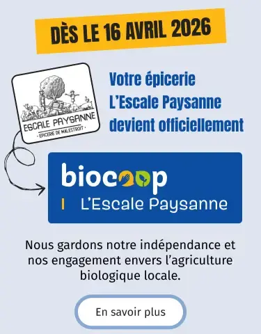 L'Escale Paysanne rejoint le réseau Biocoop L'Escale Paysanne rejoint le réseau Biocoop